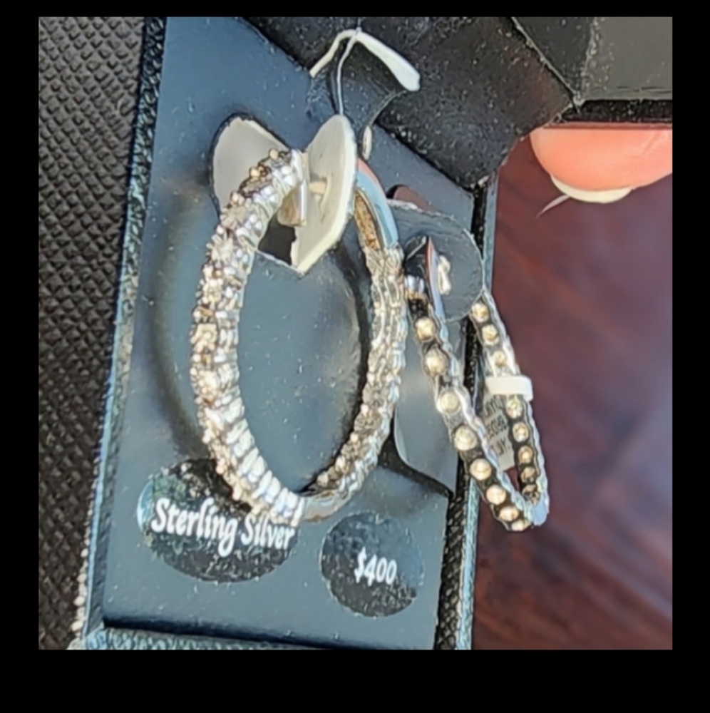 SOLD. DIAMOND HOOP EARRINGS